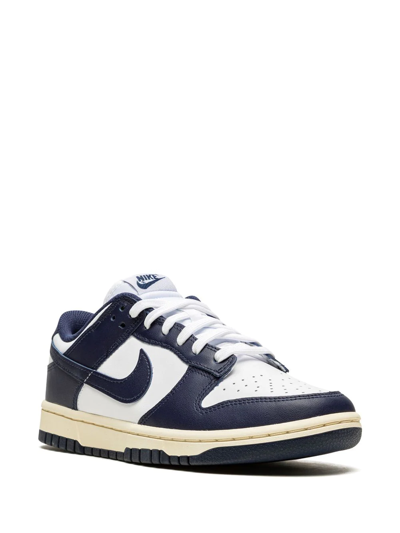 Shop Nike Dunk Low ''vintage Navy'' Sneakers In White