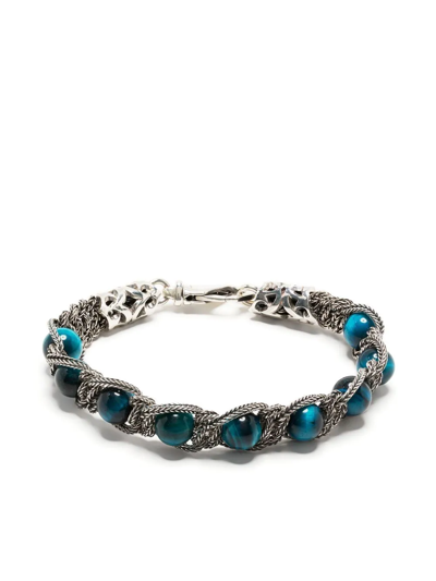 Emanuele Bicocchi Shamballa Beaded Bracelet In Silver