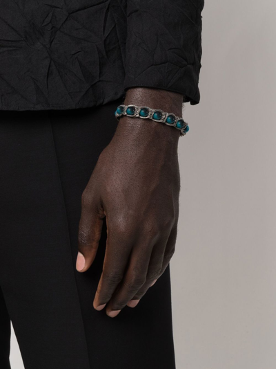 Emanuele Bicocchi Shamballa Beaded Bracelet In Silver
