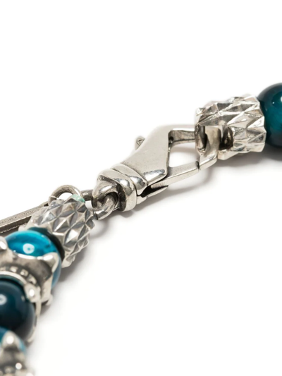 Shop Emanuele Bicocchi Shamballa Bead Bracelet In Silver