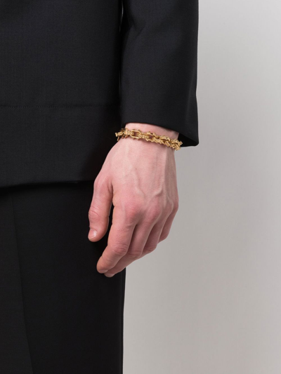 Emanuele Bicocchi Gold Plated Spiked Link Chain Bracelet In Gold