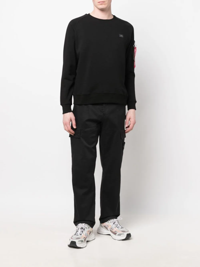 Alpha Industries Sweatshirt With Logo Embroidery In Black | ModeSens