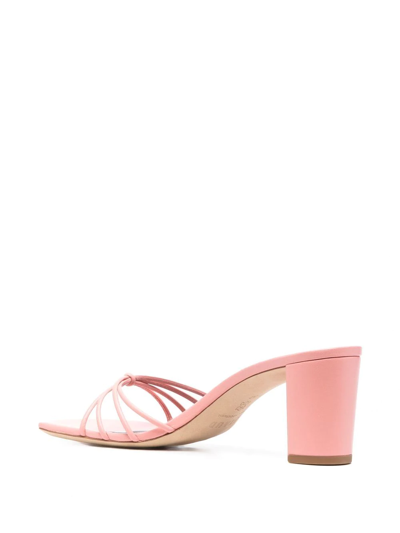 Shop Staud Strappy Square-toe Sandals In Pink