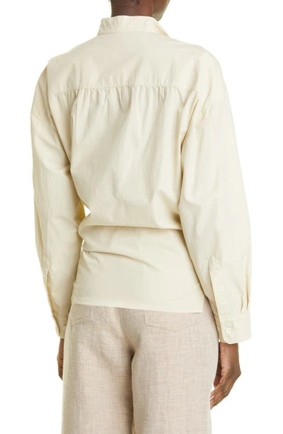 Shop Lemaire Officer Twisted Cotton Poplin Shirt In Freestone 605