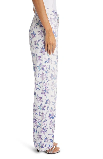 Shop Isabel Marant Nadege Floral Straight Leg Jeans In Ecru