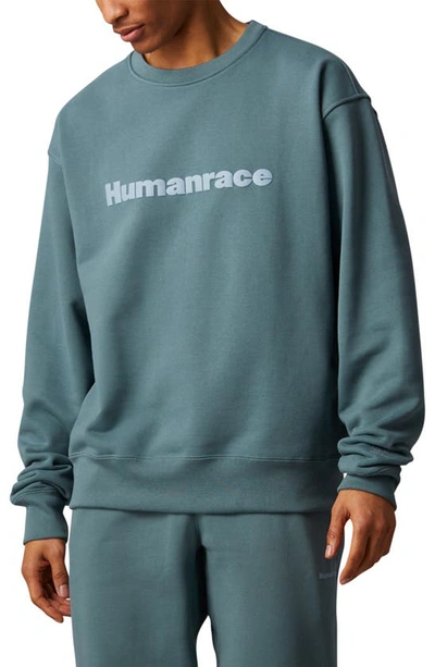 Shop Adidas Originals X Humanrace Cotton Sweatshirt In Hazy Emerald