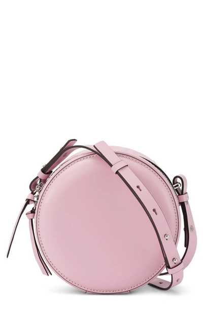 Ganni Banner Recycled Leather Roller Bag In Pink Nectar