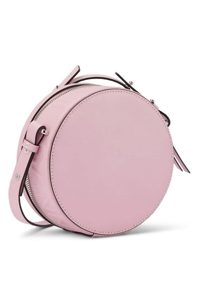 Ganni Banner Recycled Leather Roller Bag In Pink Nectar