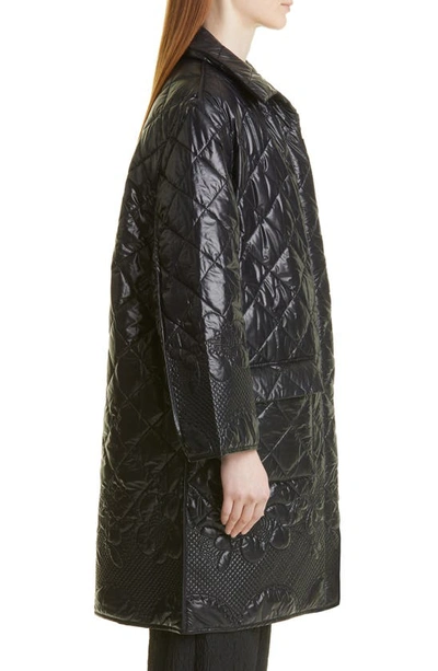 Shop Cecilie Bahnsen Fulton Camellia Quilted Jacket In Black