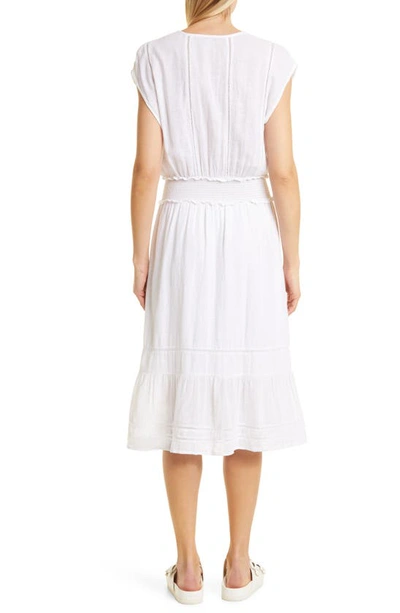 Shop Rails Ashlyn Stripe Linen Blend Dress In White Lace Detail