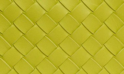 Shop Bottega Veneta Small Intrecciato Leather Shoulder Bag In Acid Kiwi-gold