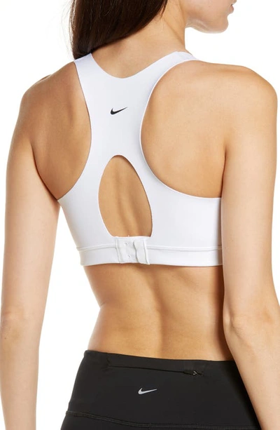 Shop Nike Dri-fit Alpha Padded Zip Front Sports Bra In White/ White/ White/ Black