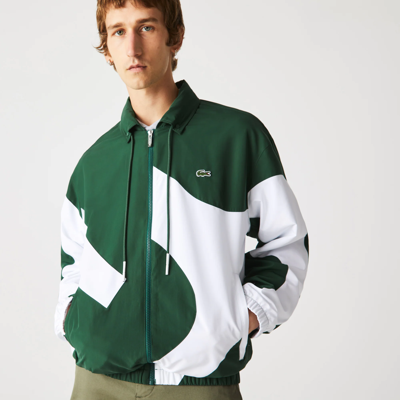 Lacoste Men's Heritage Graphic Colorblock Zippered Water-resistant Jacket -  60 - Xl-2xl In Green | ModeSens