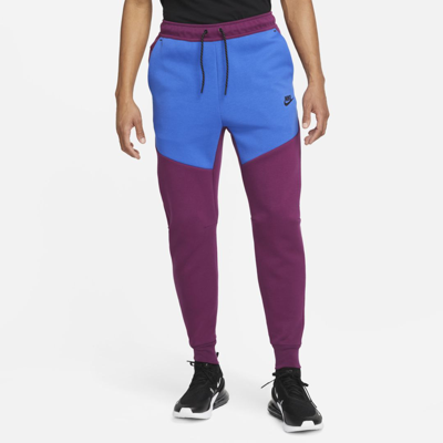 Shop Nike Sportswear Tech Fleece Men's Joggers In Sangria,game Royal,black