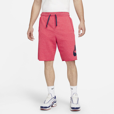 Shop Nike Men's  Sportswear Sport Essentials French Terry Alumni Shorts In Red