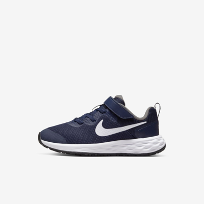 Shop Nike Revolution 6 Little Kids' Shoes In Midnight Navy,flat Pewter,white