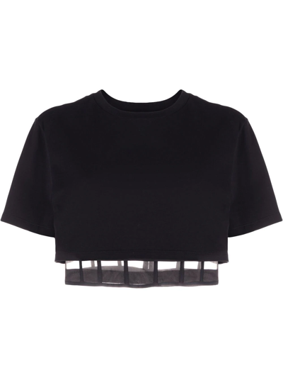 Shop Alexander Mcqueen Cropped Short-sleeve T-shirt In Black