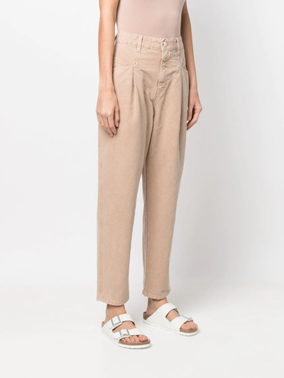Shop Closed High-waisted Tapered Jeans In Neutrals