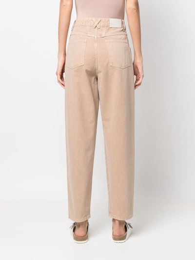 Shop Closed High-waisted Tapered Jeans In Neutrals