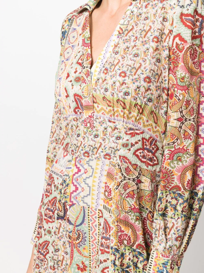Shop Etro Paisley-print Midi Dress In 800 Multicolor