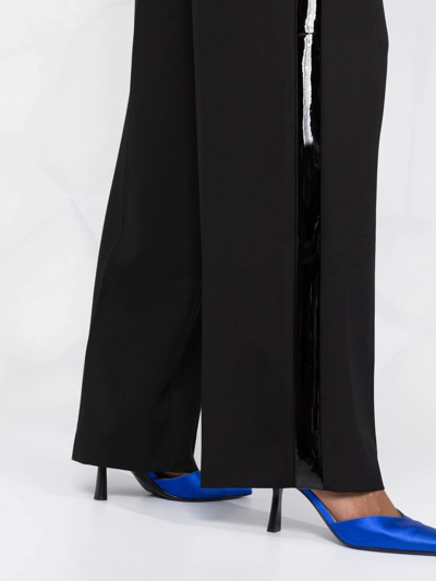 Shop Lanvin Side-stripe Wool Trousers In Black