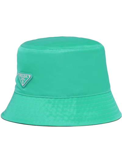 Shop Prada Re-nylon Bucket Hat In Green