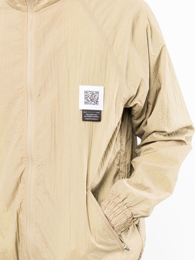 Shop Fumito Ganryu Logo Patch Windbreaker Jacket In Brown