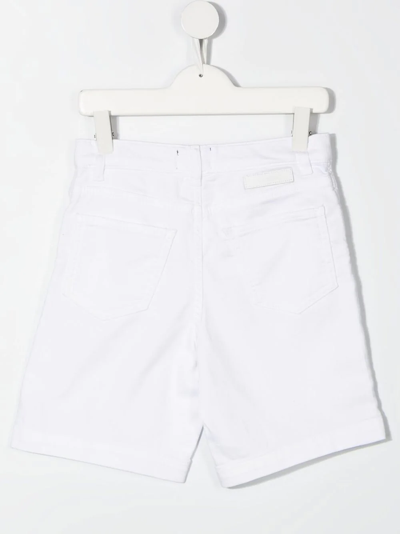 Shop Diesel Straight-leg Cotton Shorts In White