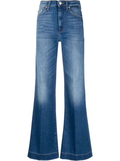 Shop 7 For All Mankind Modern Dojo Flared Jeans In Blue