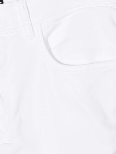 Shop Diesel Teen Straight-leg Cotton Shorts In White