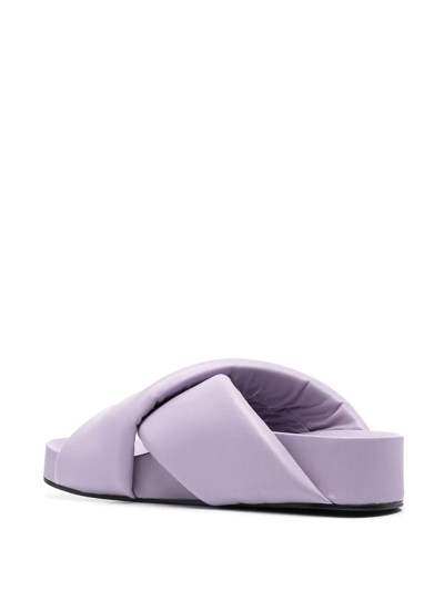 Shop Jil Sander Crossover-strap Slip-on Sandals In Purple