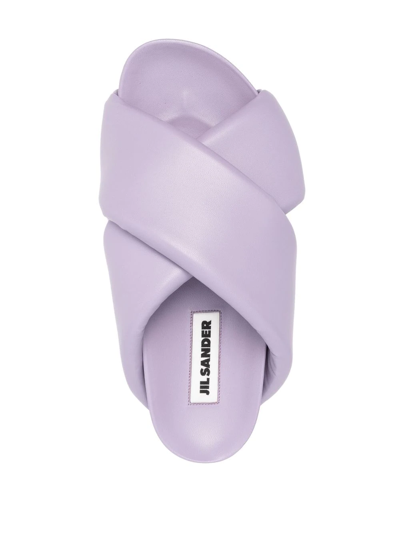 Shop Jil Sander Crossover-strap Slip-on Sandals In Purple