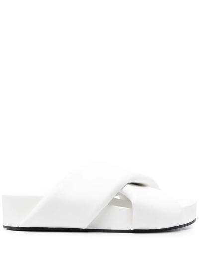 Jil Sander Crossover-strap Slip-on Sandals In White
