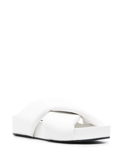 Shop Jil Sander Crossover-strap Slip-on Sandals In White