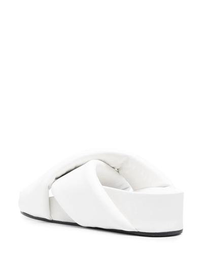 Jil Sander Crossover-strap Slip-on Sandals In White