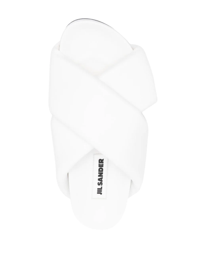 Jil Sander Crossover-strap Slip-on Sandals In White