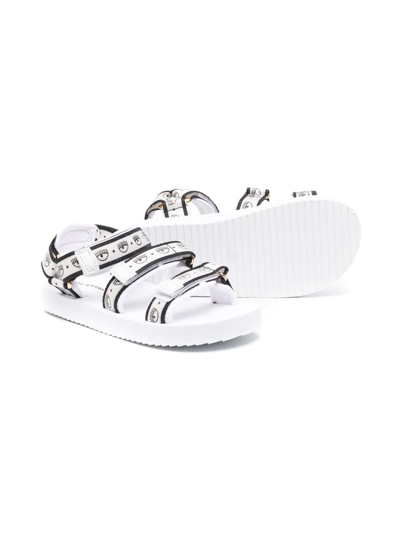 Shop Chiara Ferragni Logomania Touch-strap Sandals In White