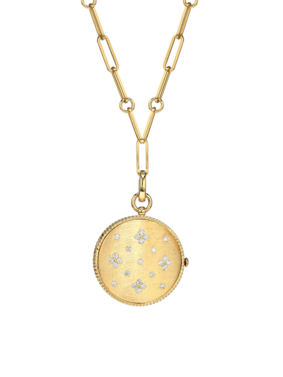 Shop Roberto Coin Women's Venetian Princess 18k Yellow Gold & Diamond Locket Necklace