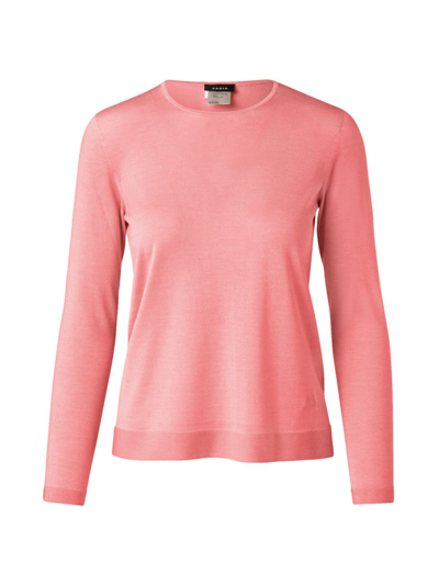 Shop Akris Women's Cashmere & Silk Sweater In Alpine Pink