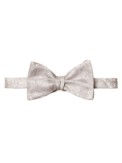 Shop Eton Men's Paisley Self-tied Silk Wedding Bowtie In Gray