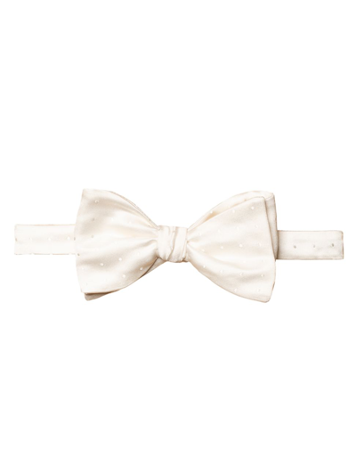 Shop Eton Men's Silk Pin-dot Self-tied Bow Tie In White