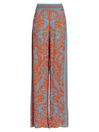 Shop Alice And Olivia Women's Athena Printed Wide-leg Pants In Forever Yours Sienna