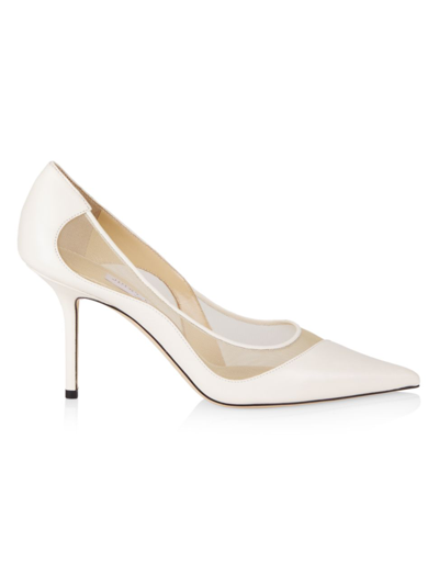 Shop Jimmy Choo Love 85 Leather & Mesh Pumps In Latte Natural