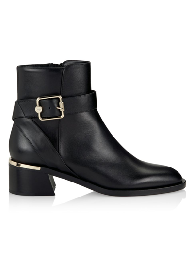 Shop Jimmy Choo Women's Clarice Leather Ankle Boots In Black