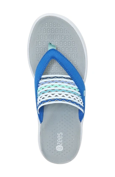 Shop Bzees Cabana Thong Toe Sandal In Classic Blue Ripple Gore
