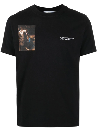 Shop Off-white Caravaggio Lute Logo-print T-shirt In Black