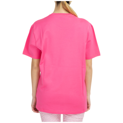 Shop Versace Women's T-shirt Short Sleeve Crew Neck Round  Dream In Pink