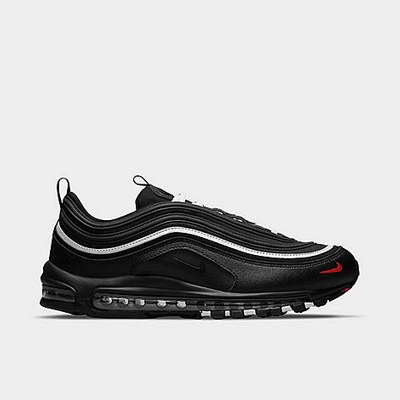 Shop Nike Men's Air Max 97 Casual Shoes In Black/black/sport Red/white