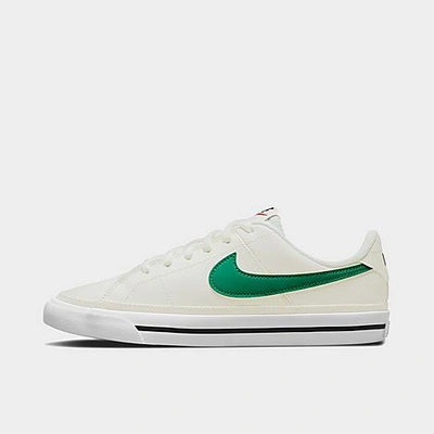 Shop Nike Big Kids' Court Legacy Casual Shoes In Sail/green Noise/black/gum Light Brown
