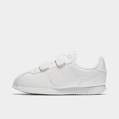Shop Nike Boys' Little Kids' Cortez Basic Sl Casual Shoes In White/white/white